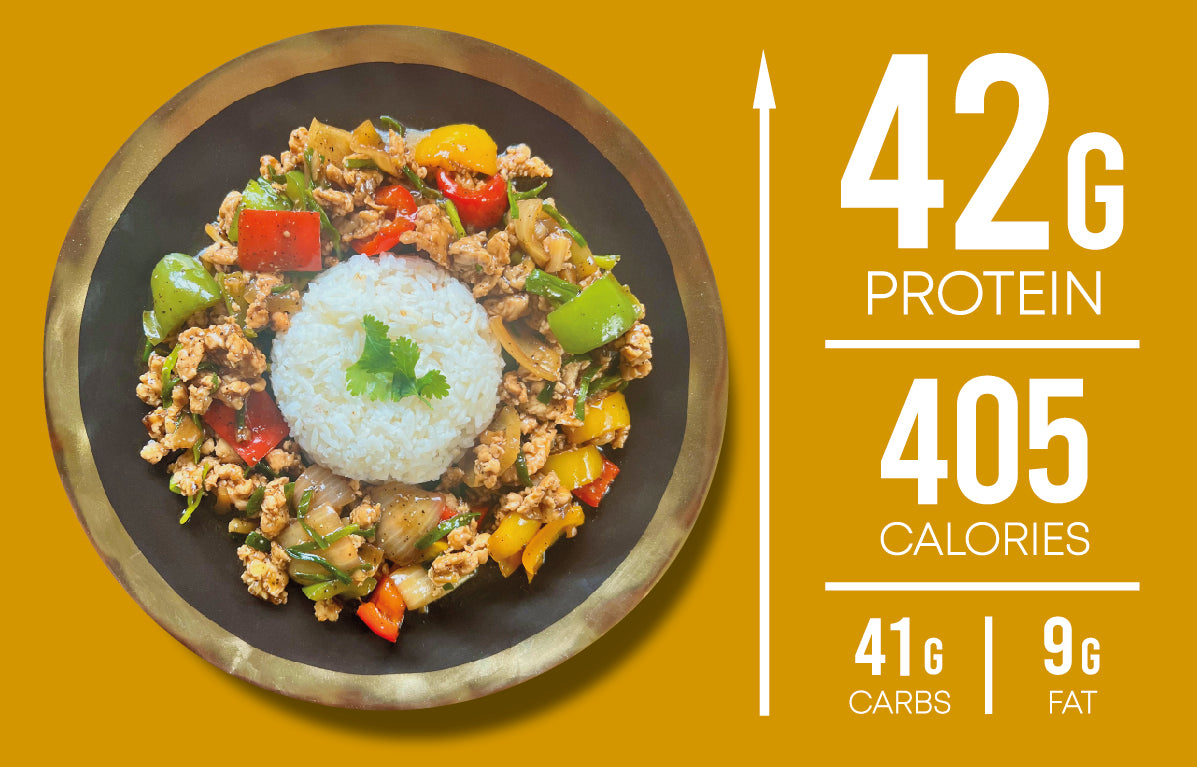 Bell Pepper Minced Chicken with Rice