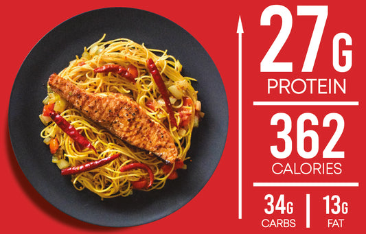 Dry Chilli Salmon Spaghetti