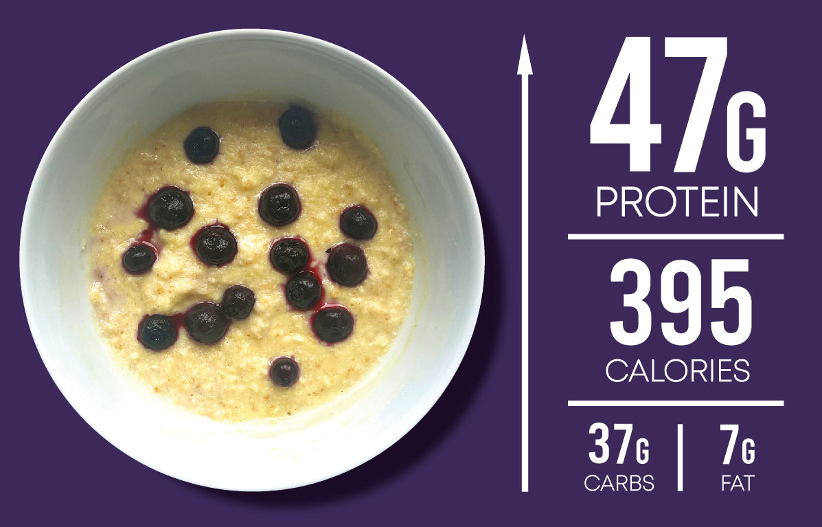 Overnight Vanilla Protein Oats with Blueberry & Granola